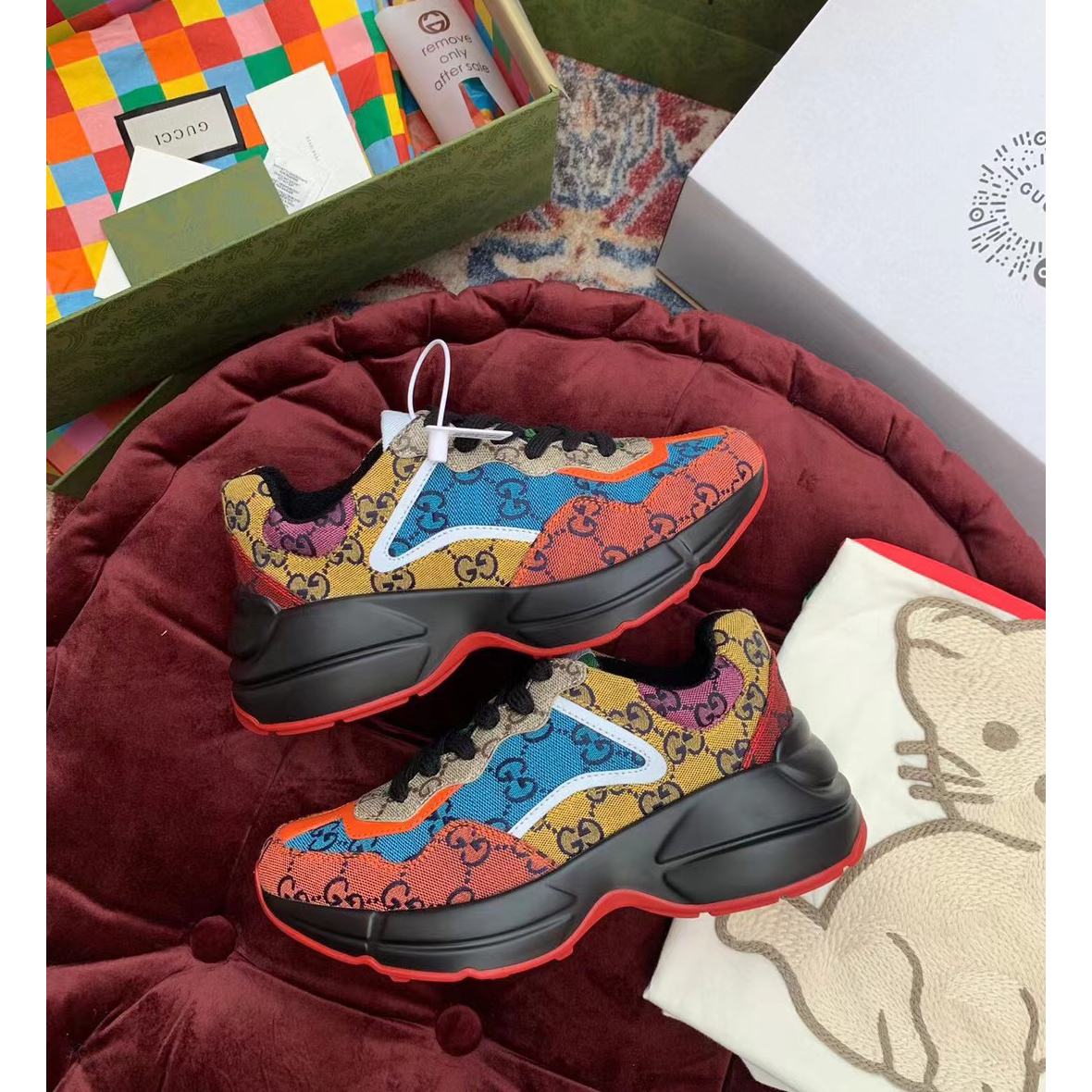 Gucci GG Multicolor Series Rhyton  Sneakers - PerfectKickZ