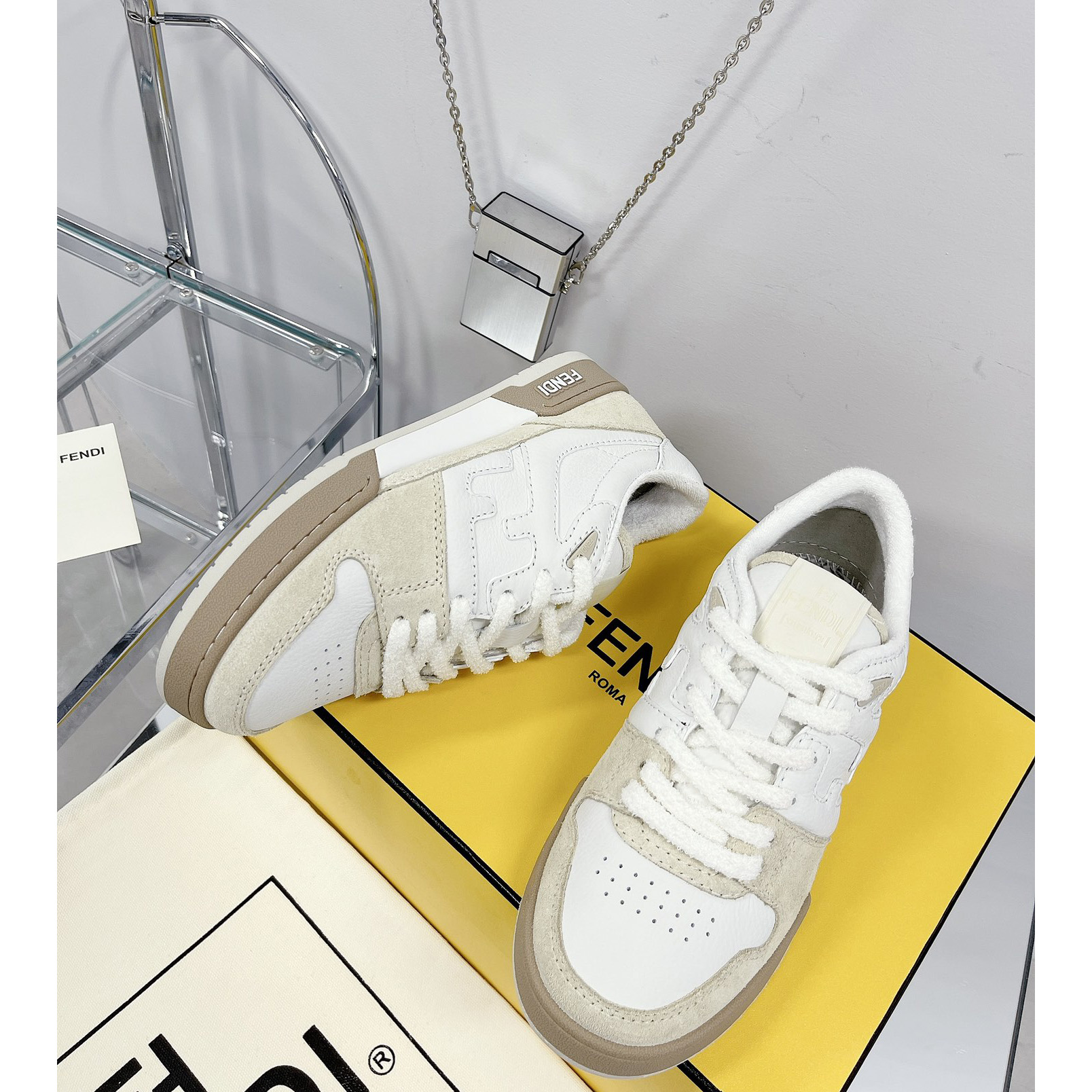 Fendi Match White Suede Low Tops Sneaker(Upon UK size) - PerfectKickZ