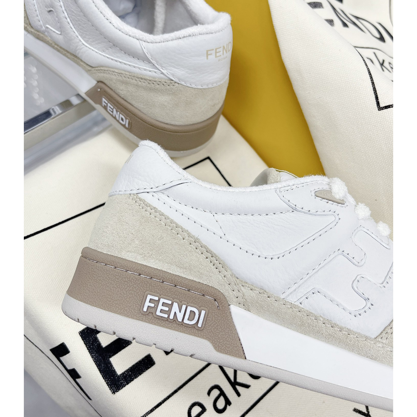 Fendi Match White Suede Low Tops Sneaker(Upon UK size) - PerfectKickZ