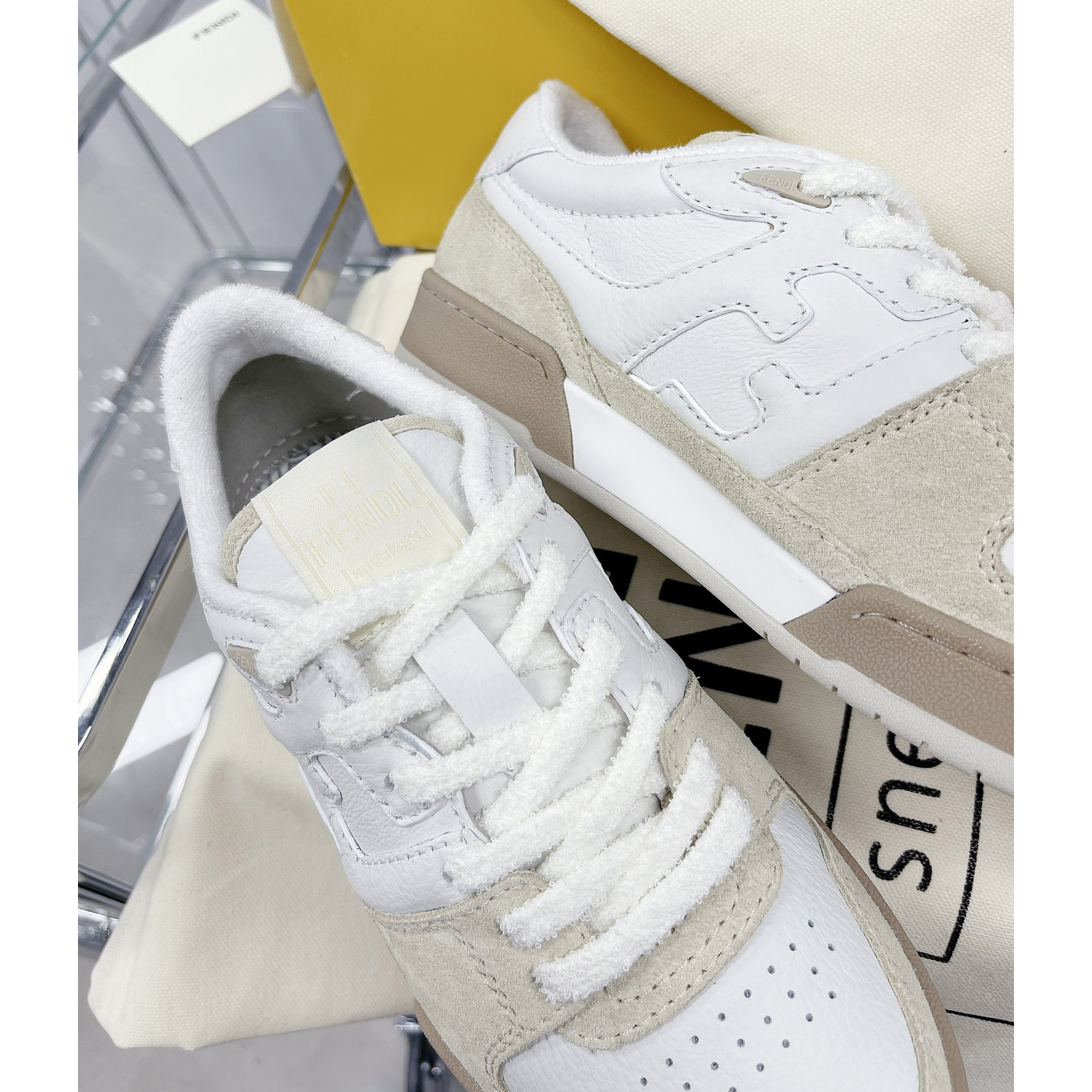 Fendi Match White Suede Low Tops Sneaker(Upon UK size) - PerfectKickZ