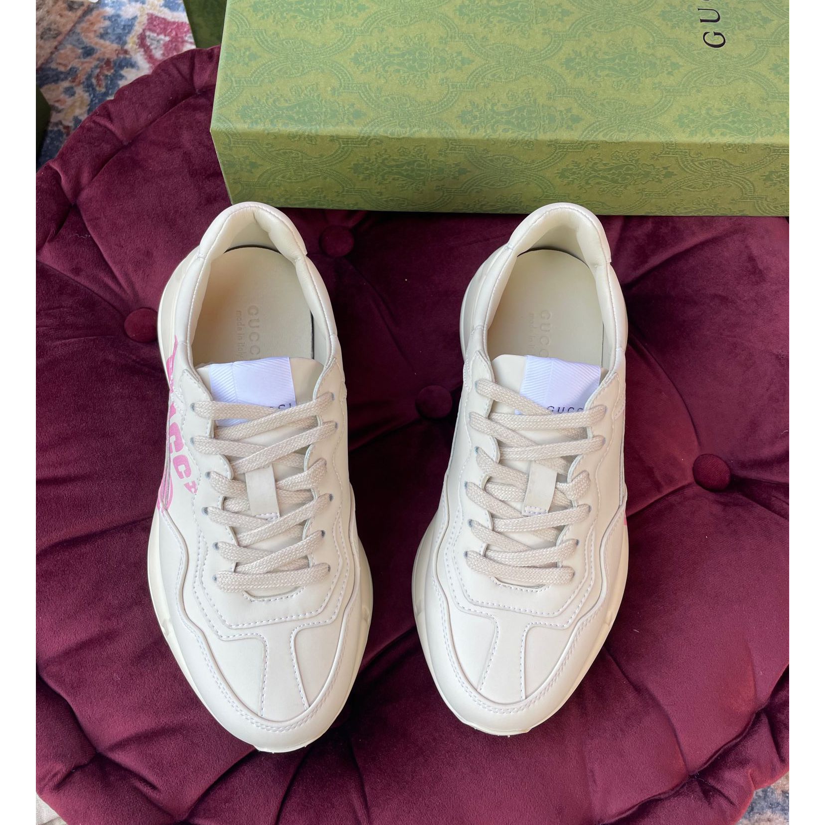 Gucci Men's Rhyton 'Lemon Gucci 'Printed sneakers - PerfectKickZ