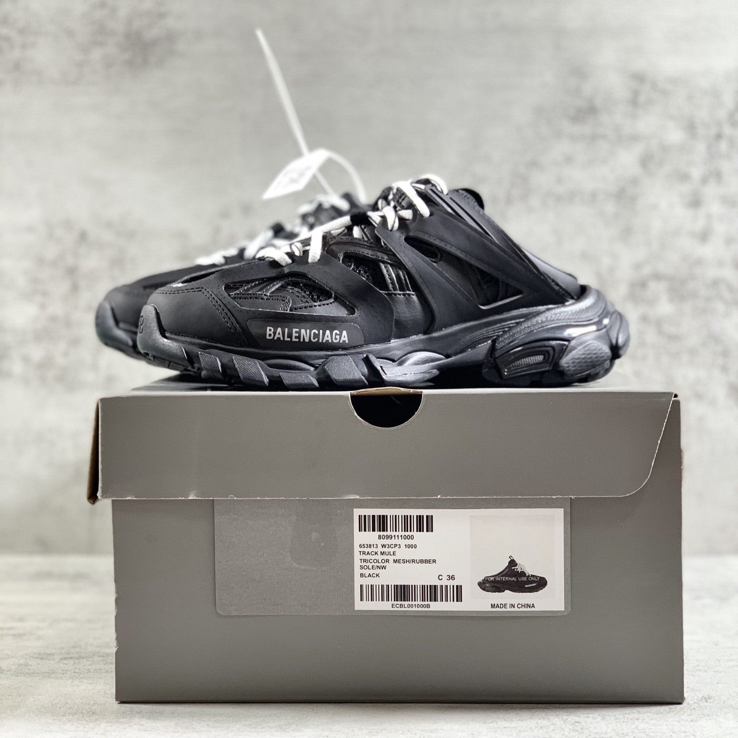 Balenciaga Track Mule In Black - 