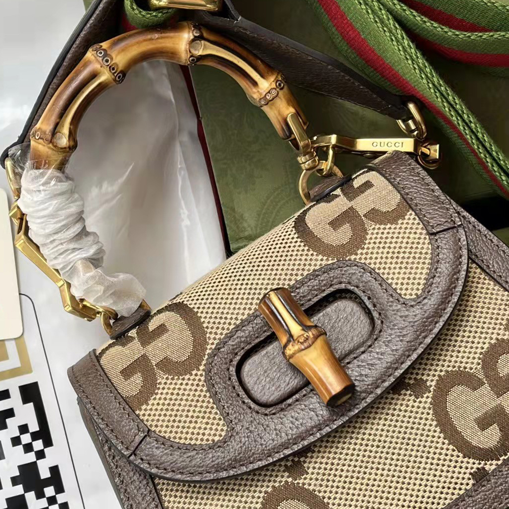 Gucci GG Bamboo Handle Bag（17-12-7.5CM） - PerfectKickZ