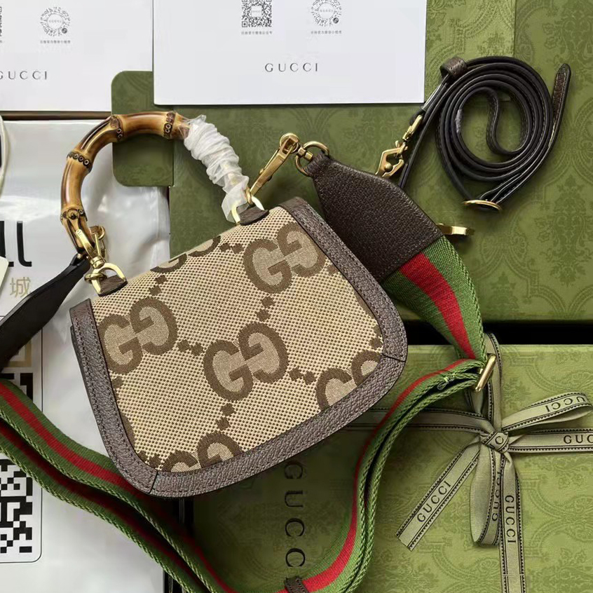Gucci GG Bamboo Handle Bag（17-12-7.5CM） - 
