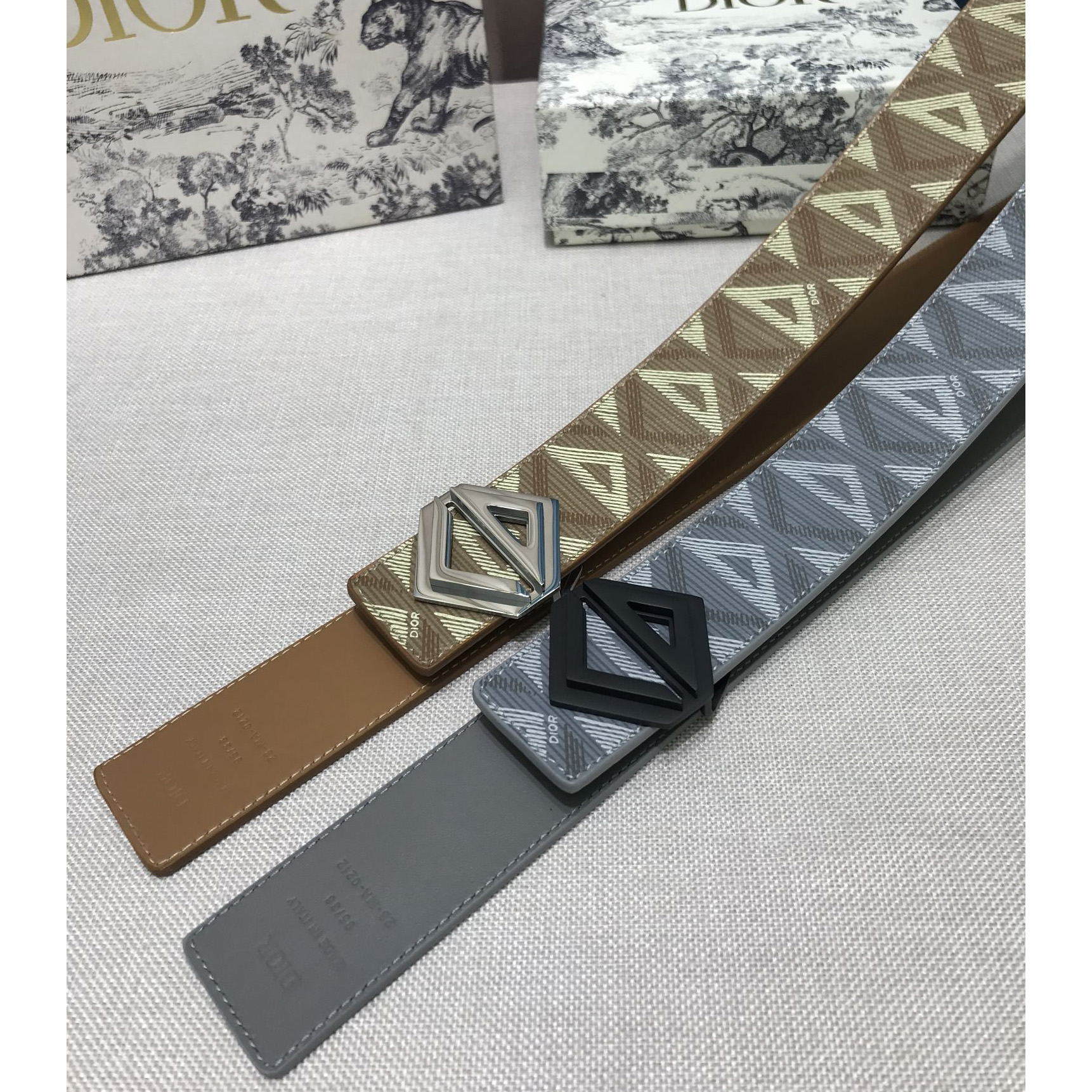 Dior CD Diamond Print  40mm Reversible Belt  - PerfectKickZ