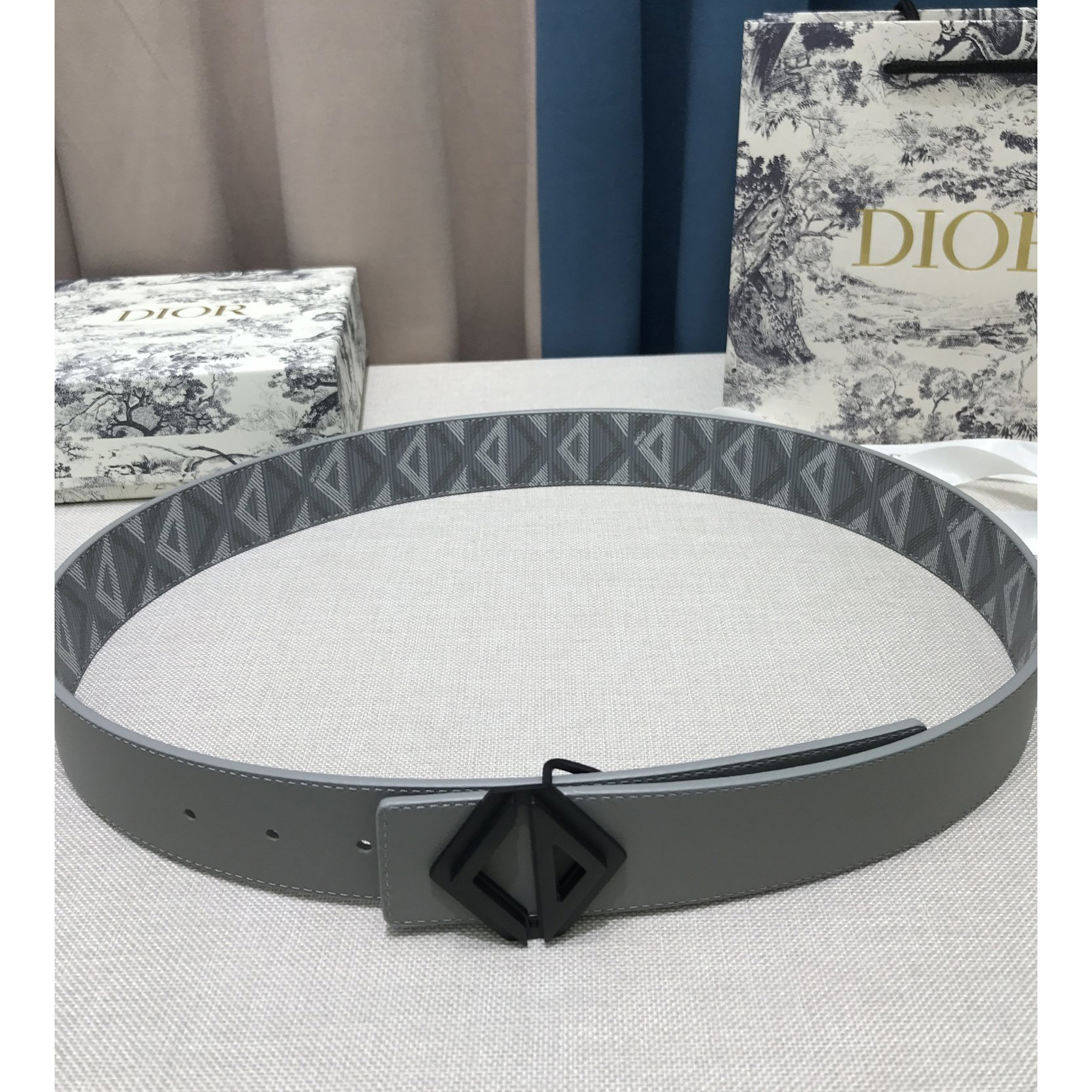Dior CD Diamond Print  40mm Reversible Belt  - PerfectKickZ