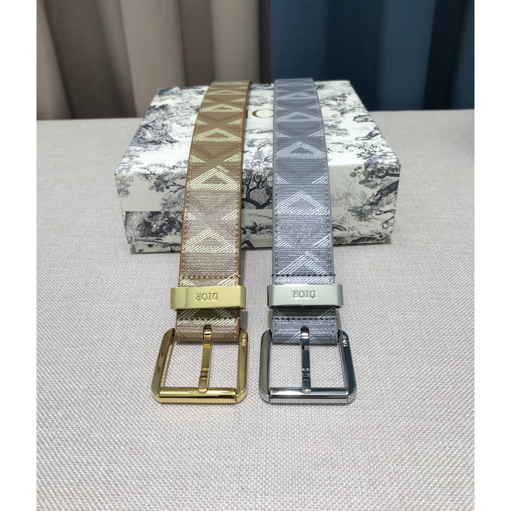 Dior CD Diamond Print  35mm Belt  - PerfectKickZ