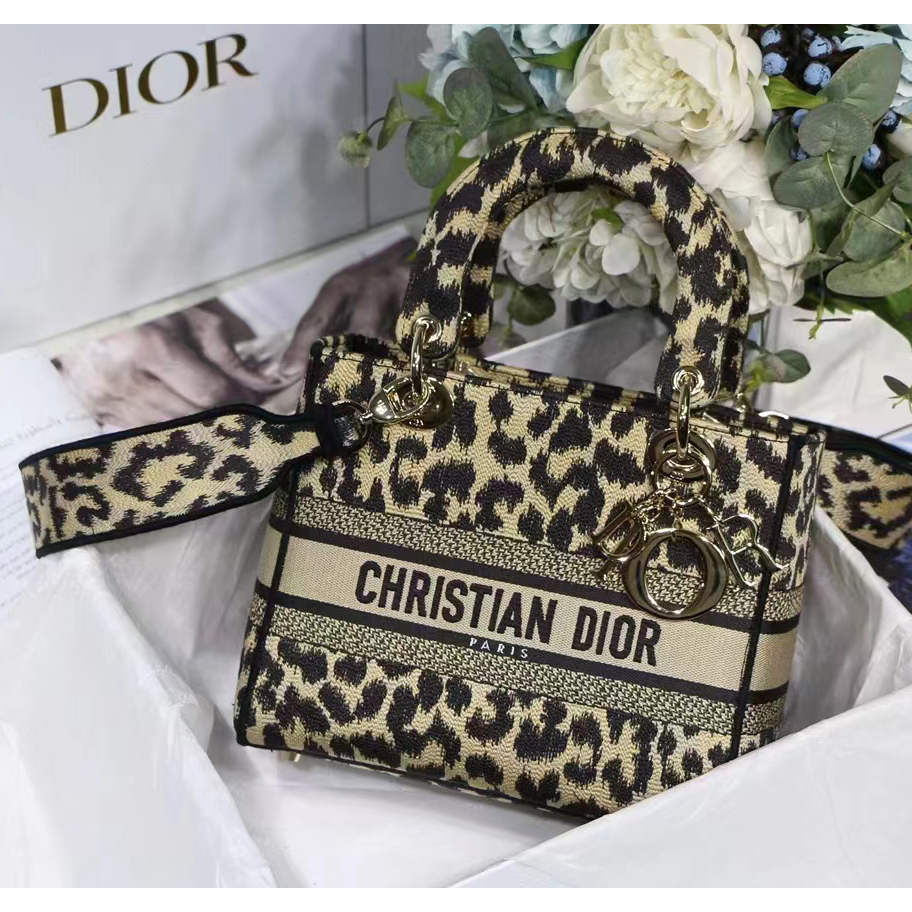 Dior Leopard Print Lady Bag（24-20-11CM） - PerfectKickZ