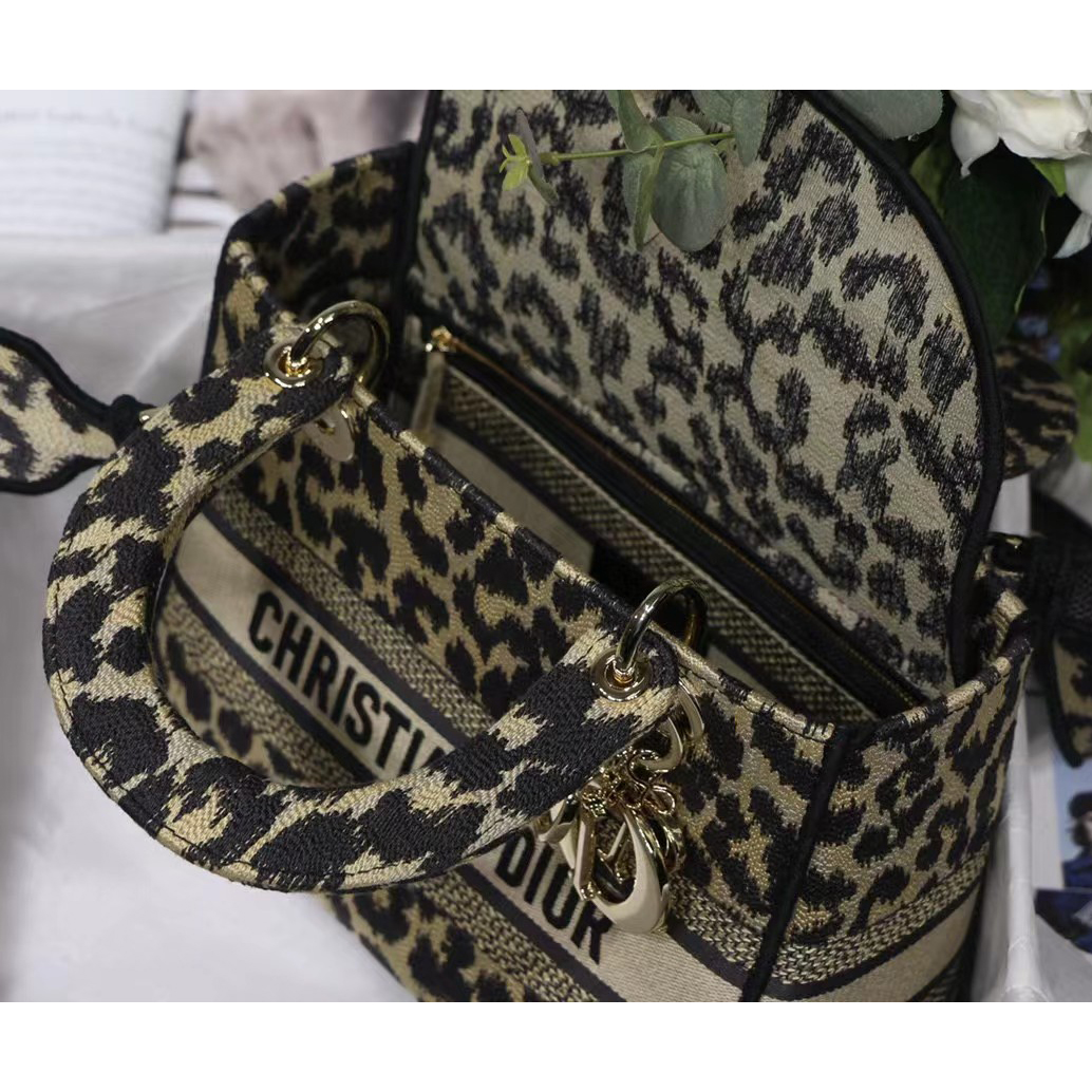 Dior Leopard Print Lady Bag（24-20-11CM） - PerfectKickZ