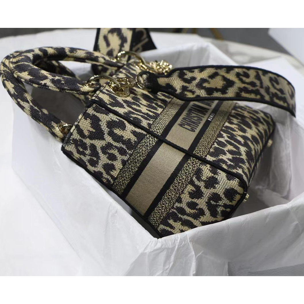 Dior Leopard Print Lady Bag（24-20-11CM） - PerfectKickZ