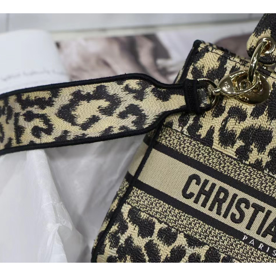 Dior Leopard Print Lady Bag（24-20-11CM） - PerfectKickZ