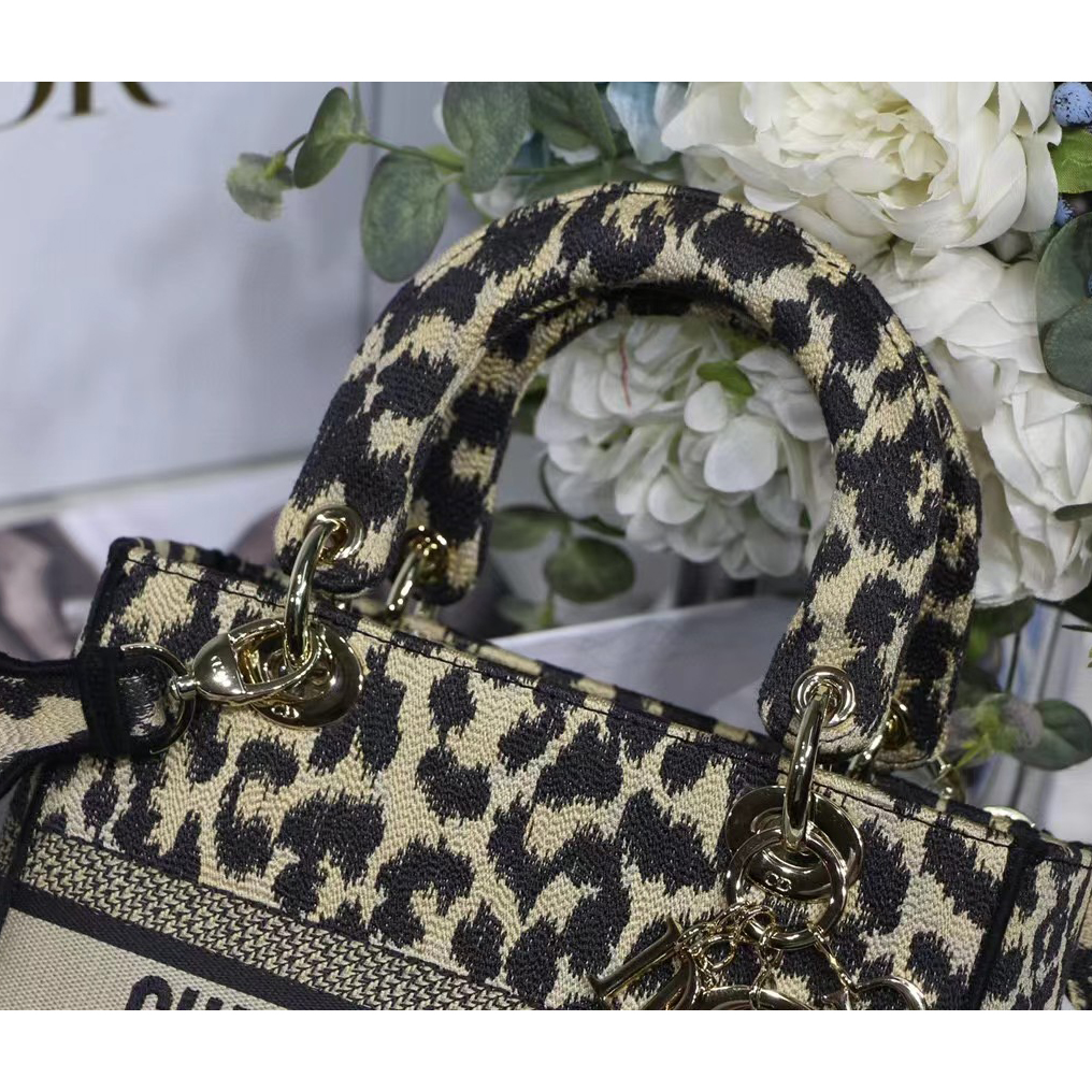 Dior Leopard Print Lady Bag（24-20-11CM） - PerfectKickZ