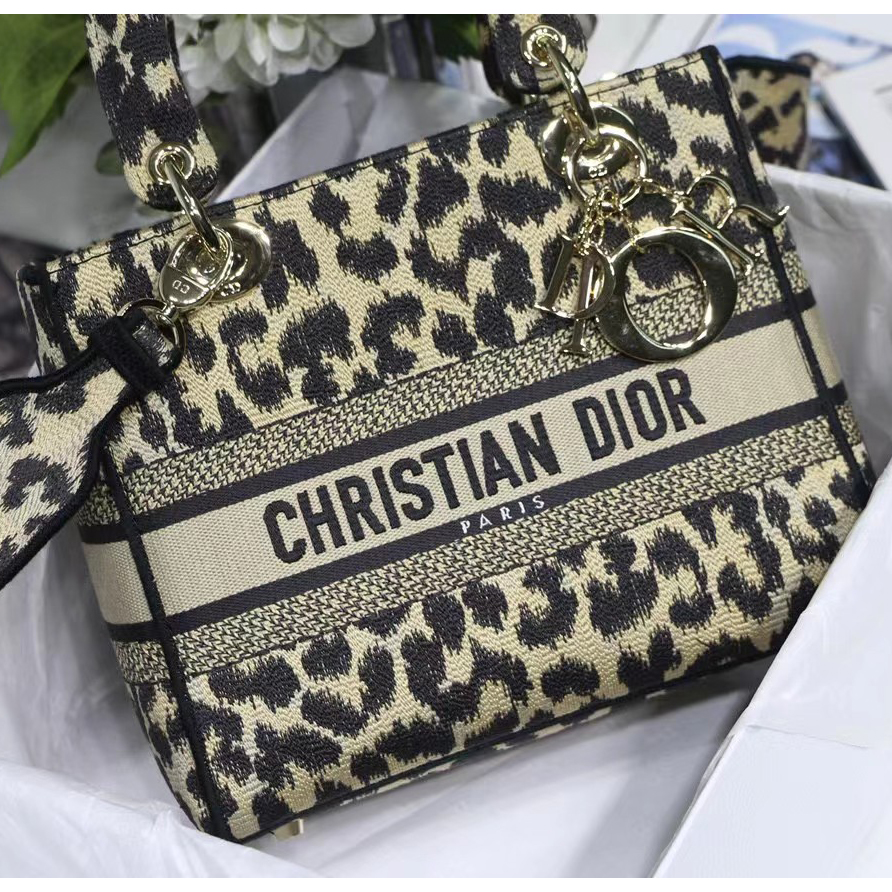 Dior Leopard Print Lady Bag（24-20-11CM） - PerfectKickZ