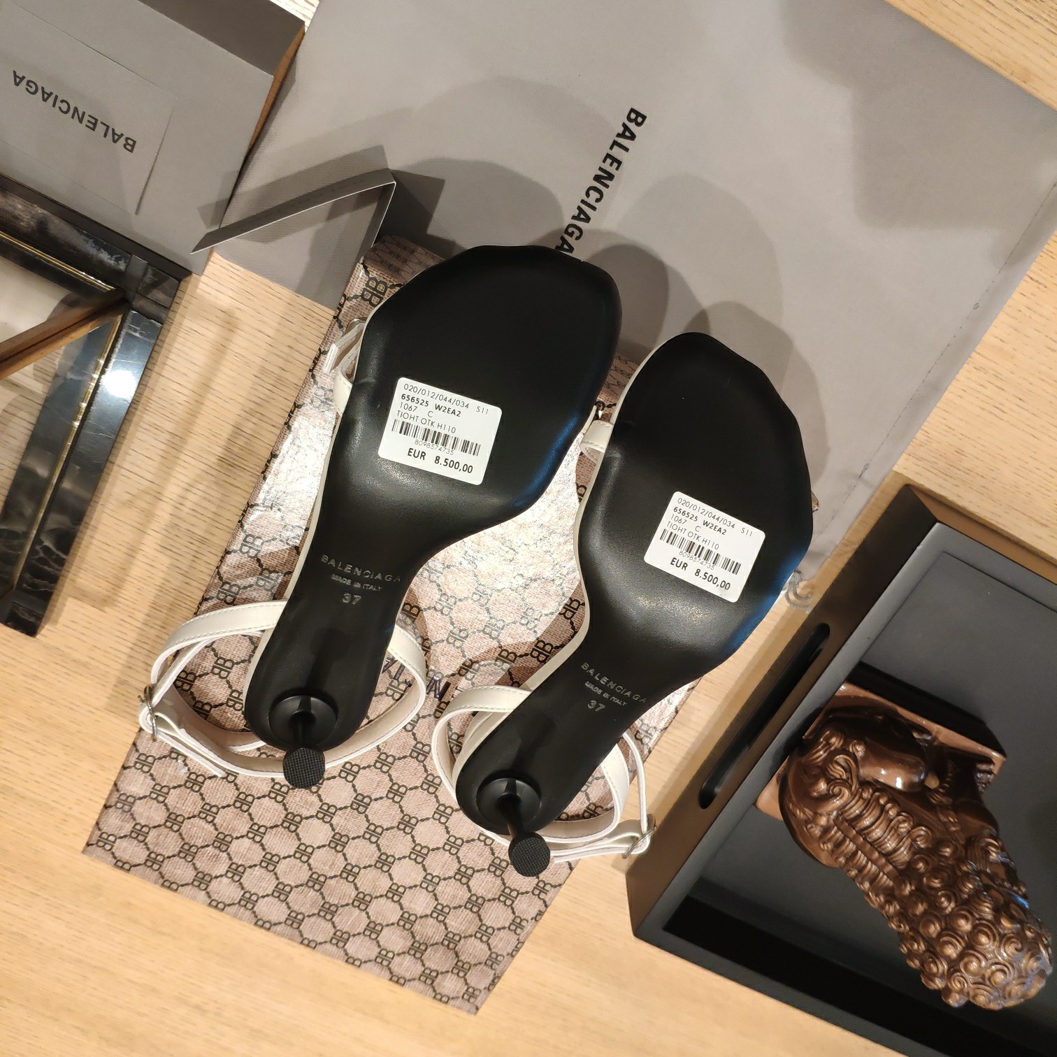 Balenciaga Logo High Heeled Sandals (7CM) - PerfectKickZ