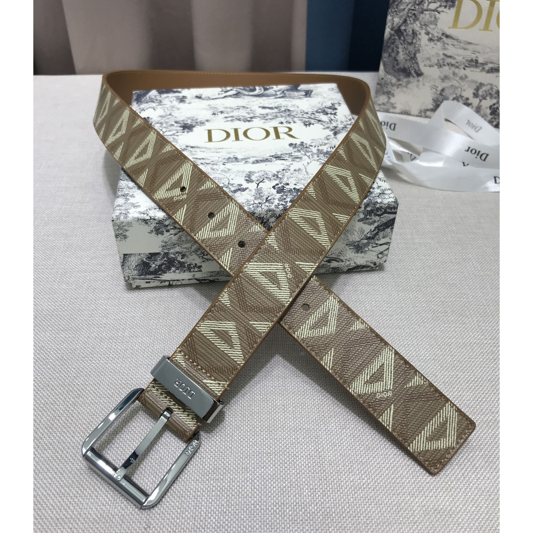 Dior CD Diamond Print  40mm Belt  - PerfectKickZ