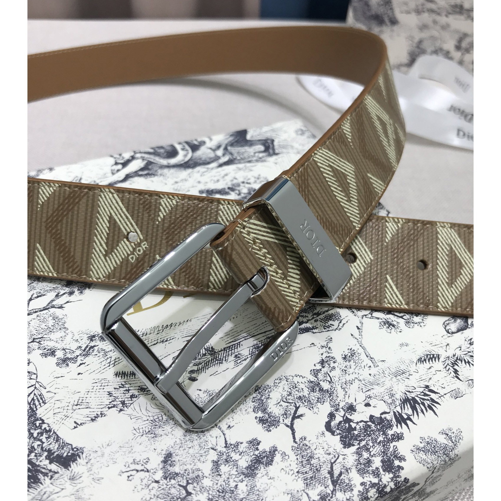 Dior CD Diamond Print  40mm Belt  - PerfectKickZ