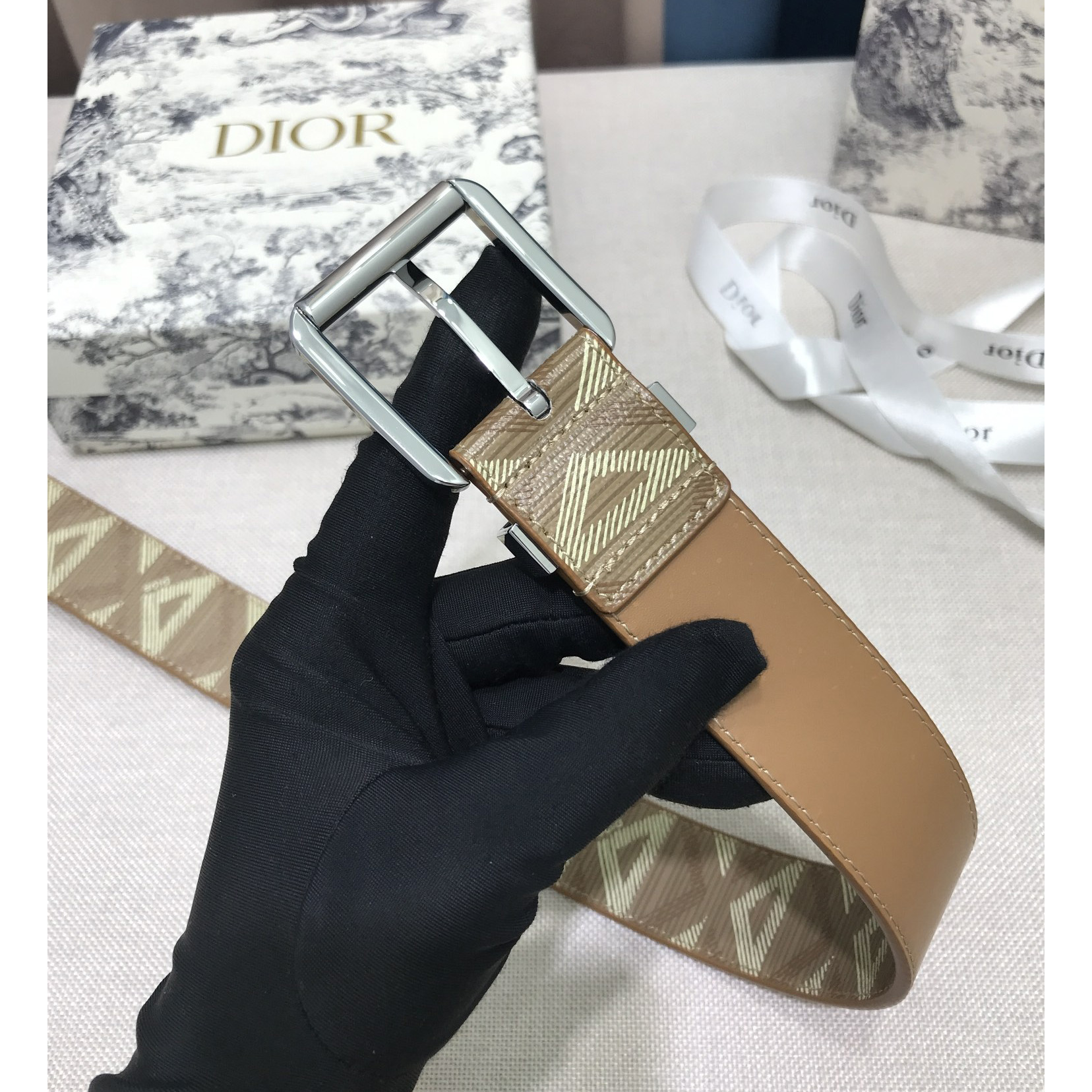 Dior CD Diamond Print  40mm Belt  - PerfectKickZ