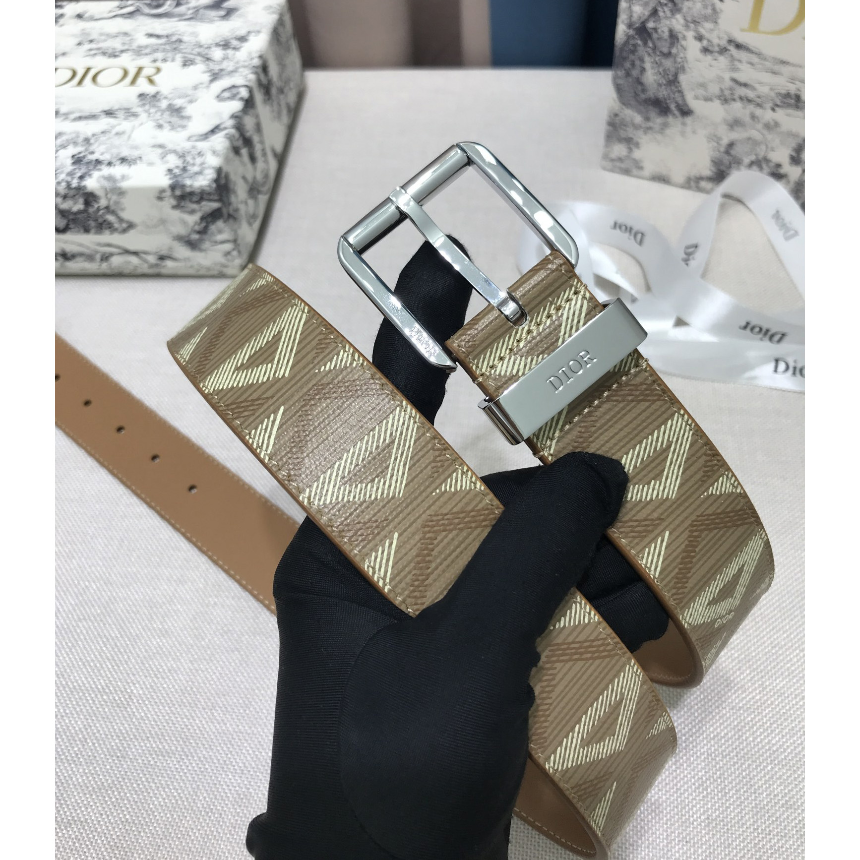 Dior CD Diamond Print  40mm Belt  - PerfectKickZ