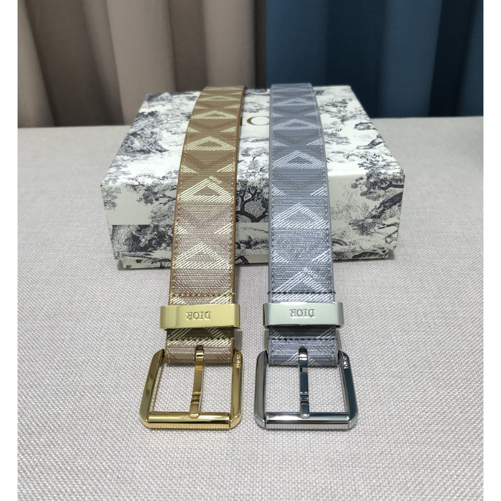 Dior CD Diamond Print  35mm Belt  - PerfectKickZ