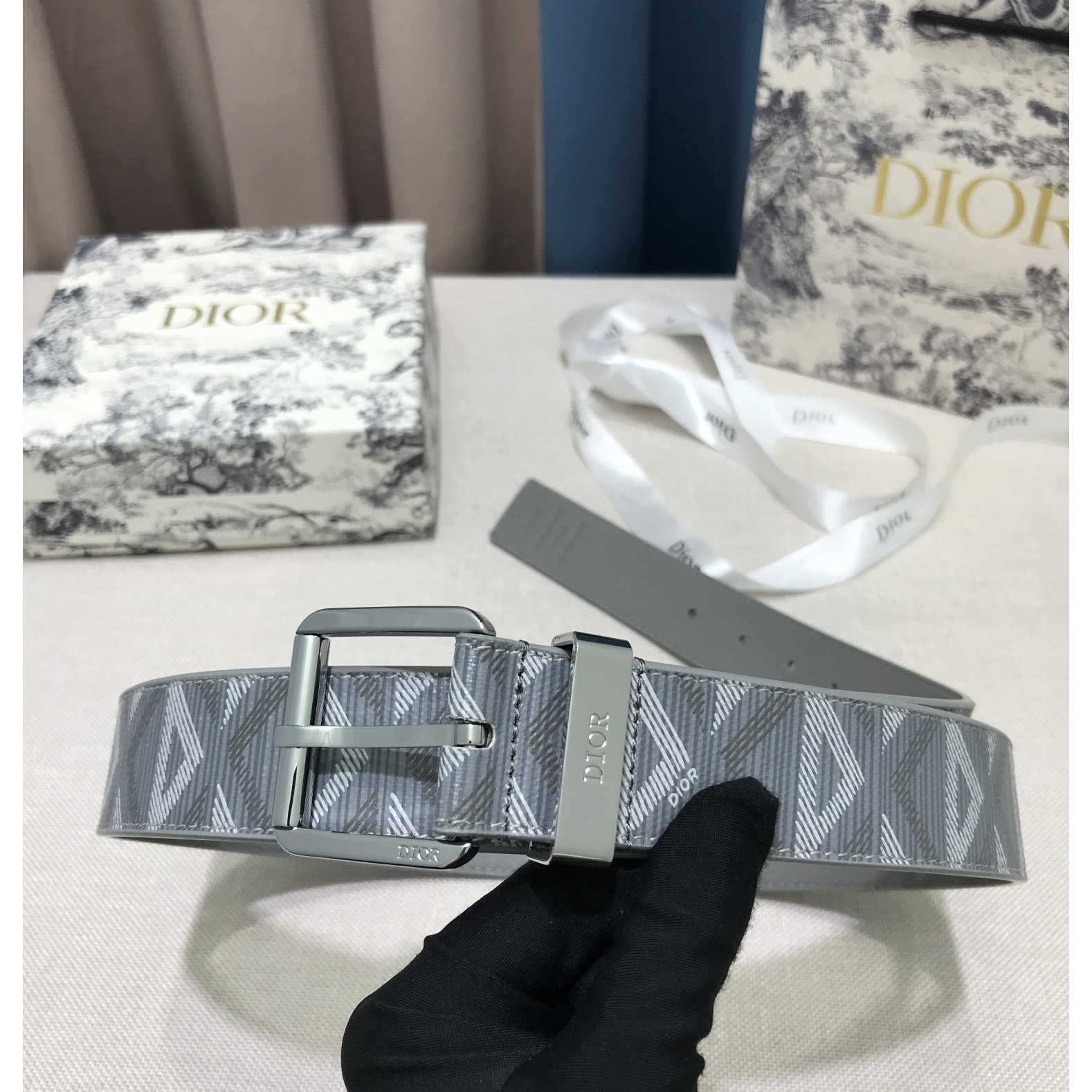 Dior CD Diamond Print  35mm Belt  - PerfectKickZ