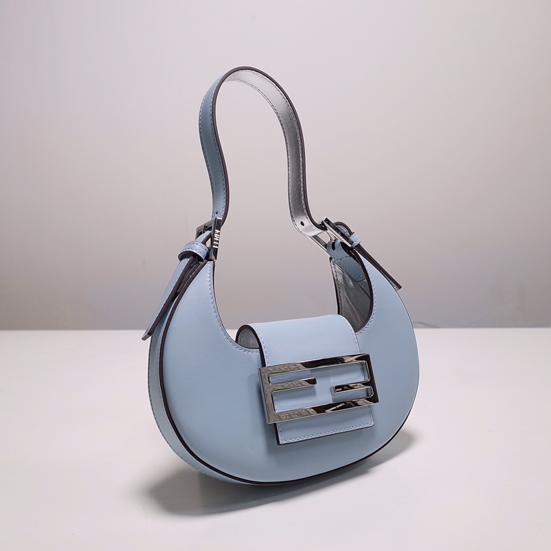 Fendi Cookie Blue Leather Mini Handbag（22-17.5-4.5cm） - PerfectKickZ