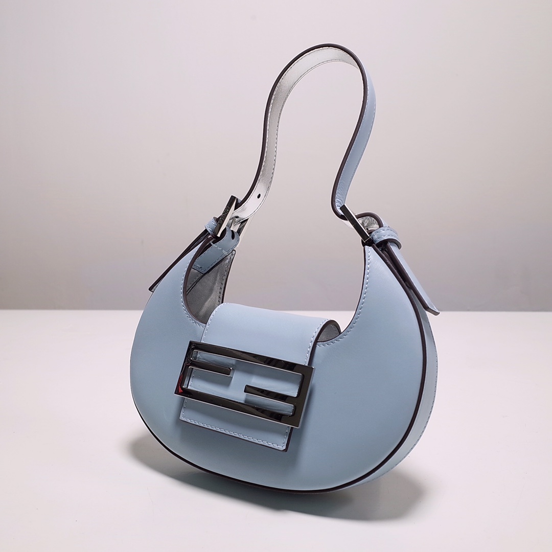 Fendi Cookie Blue Leather Mini Handbag（22-17.5-4.5cm） - 