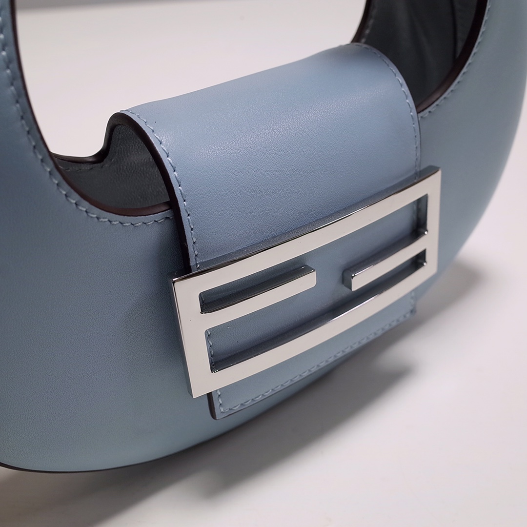 Fendi Cookie Blue Leather Mini Handbag（22-17.5-4.5cm） - 