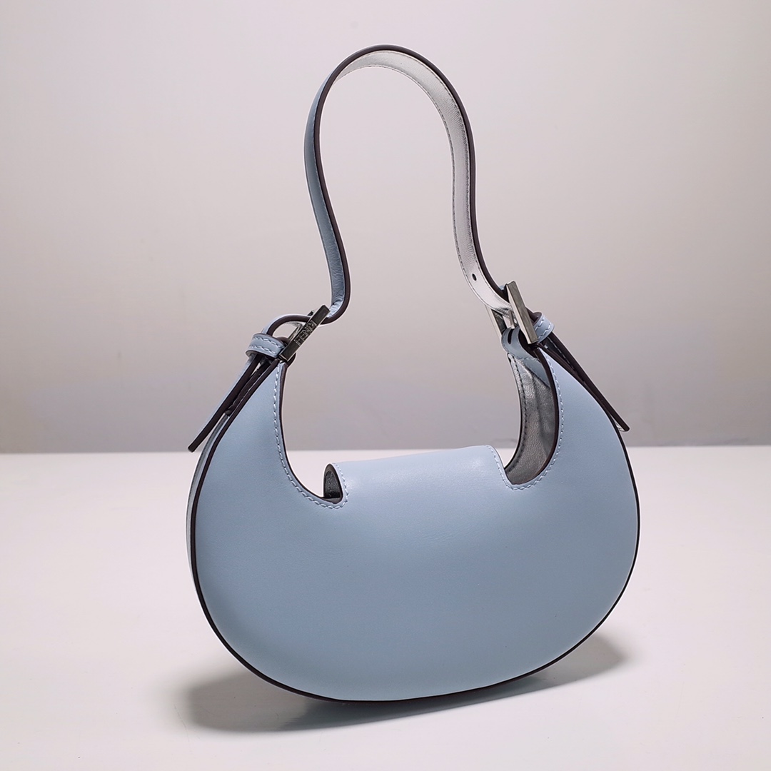 Fendi Cookie Blue Leather Mini Handbag（22-17.5-4.5cm） - 