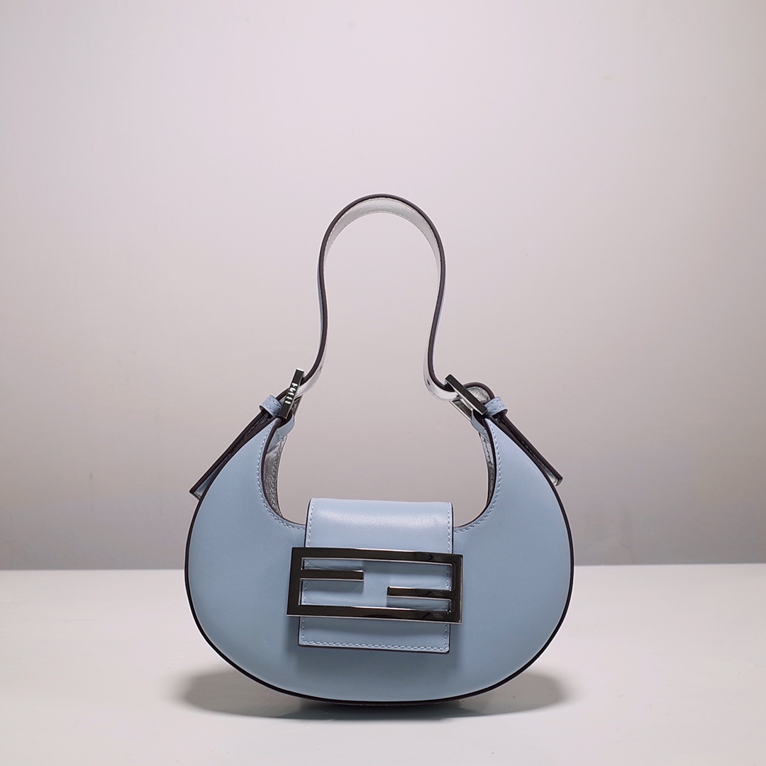 Fendi Cookie Blue Leather Mini Handbag（22-17.5-4.5cm） - PerfectKickZ
