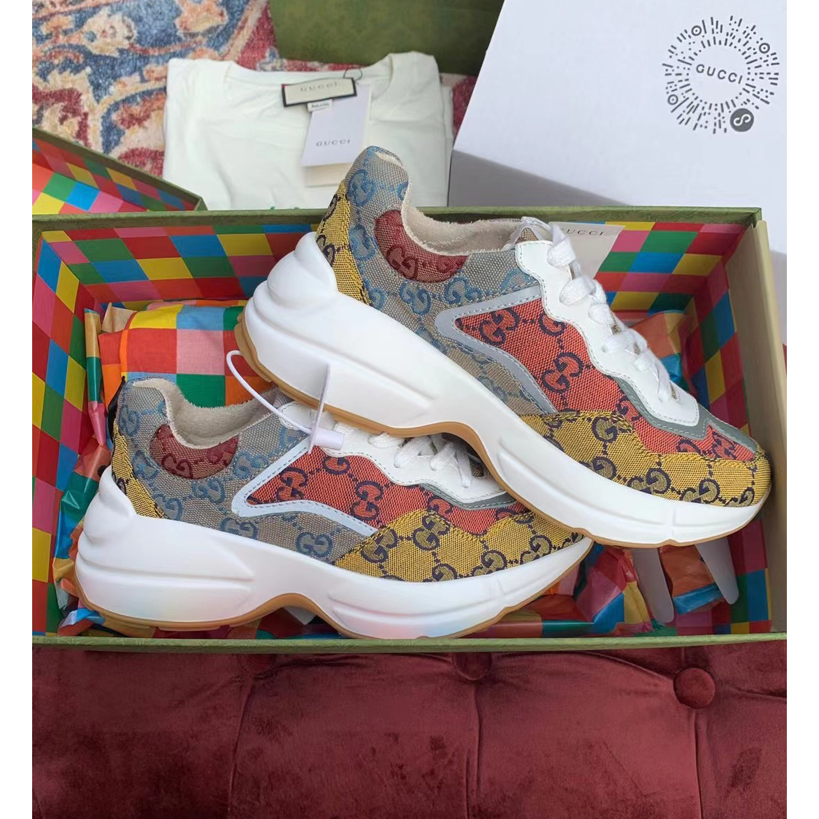 Gucci GG Multicolor Series Rhyton  Sneakers(upon uk size) - PerfectKickZ