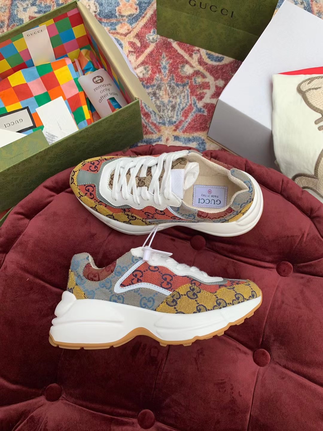 Gucci GG Multicolor Series Rhyton  Sneakers(upon uk size) - PerfectKickZ