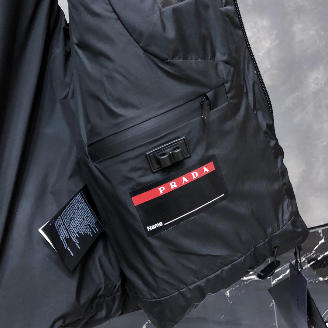 Prada Prada Logo Vest Jacket In Black - PerfectKickZ