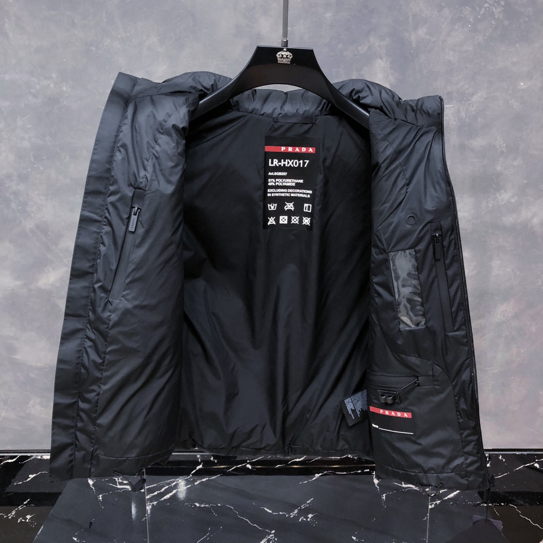 Prada Prada Logo Vest Jacket In Black - PerfectKickZ