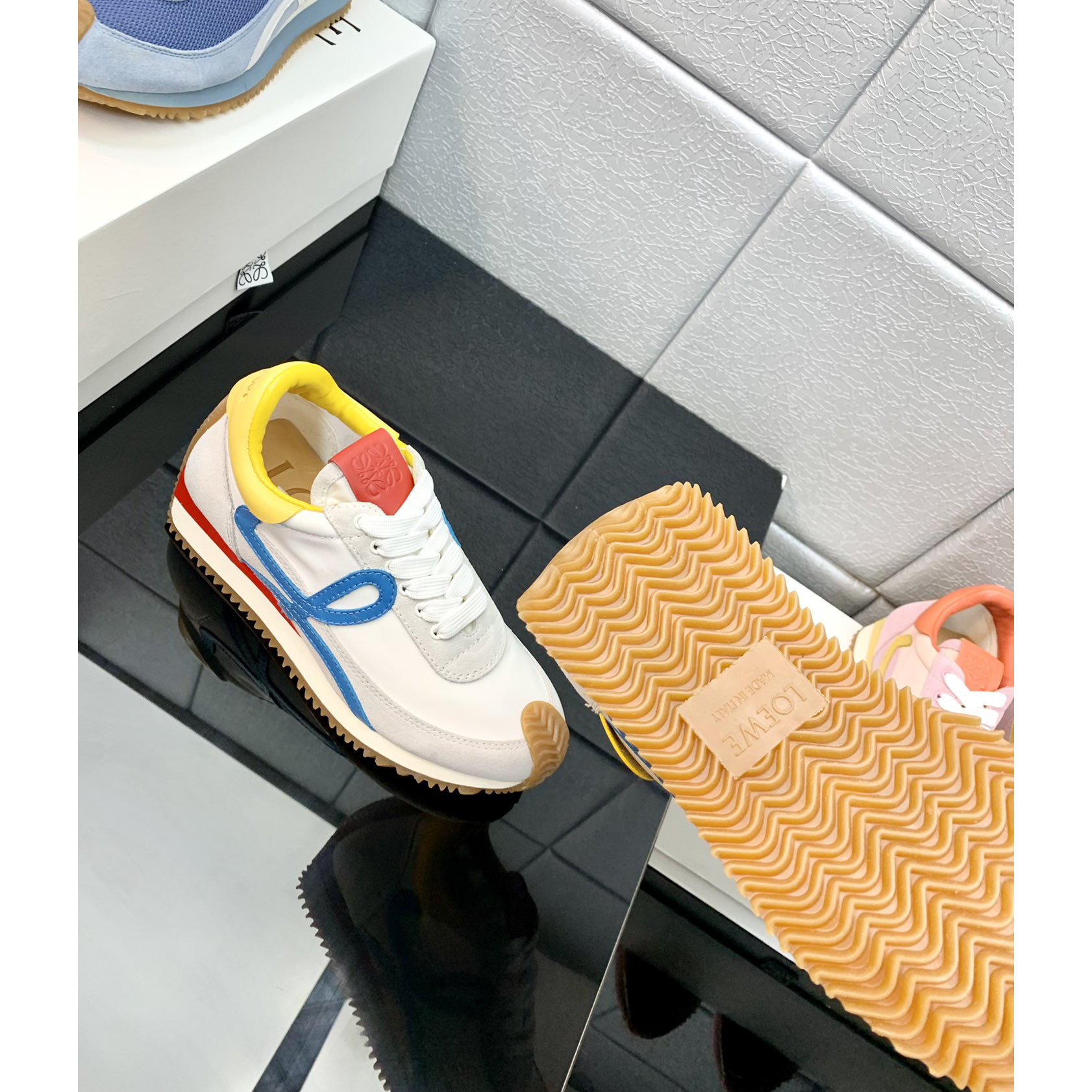 Loewe Flow Runner In Technical Mesh And Suede - 