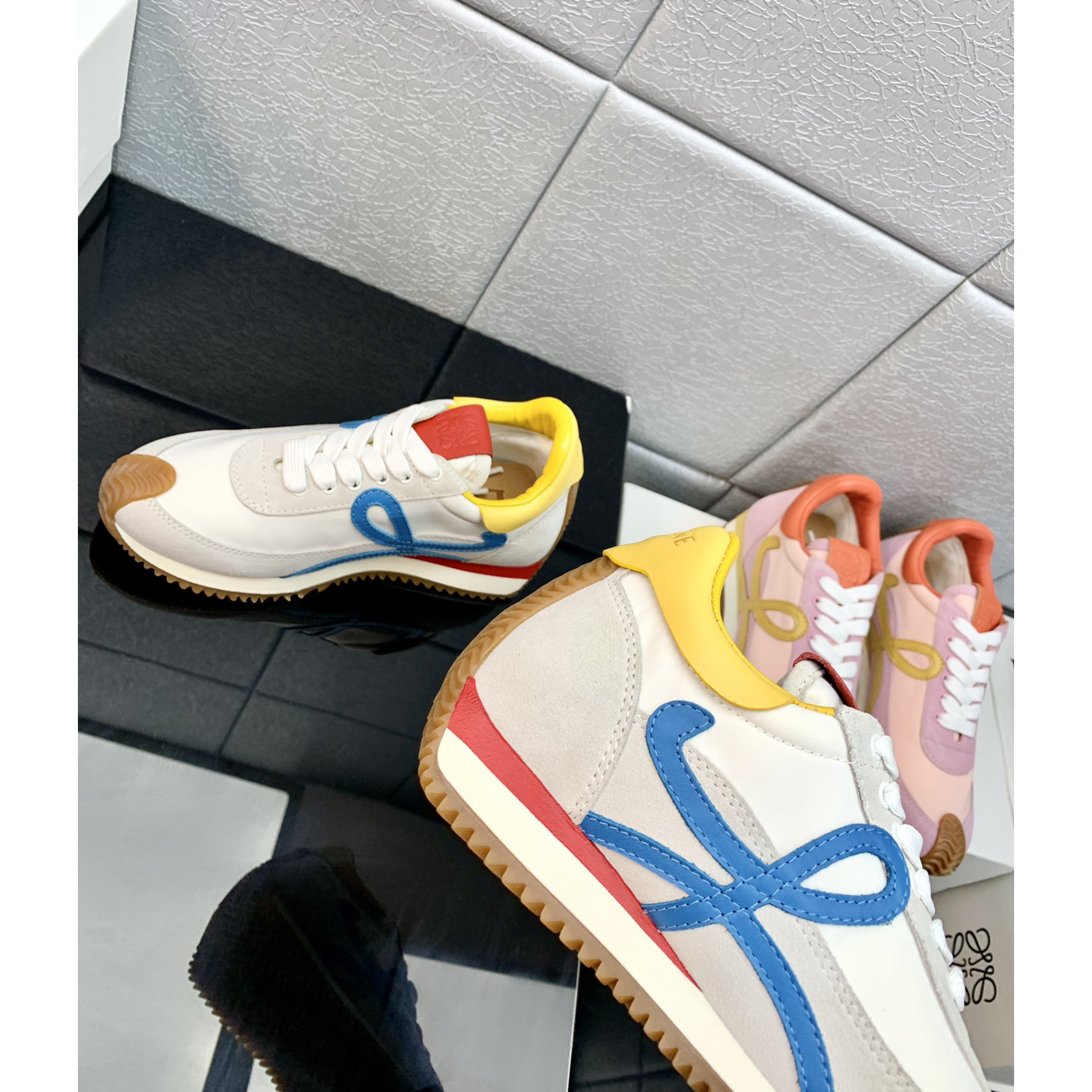 Loewe Flow Runner In Technical Mesh And Suede - 