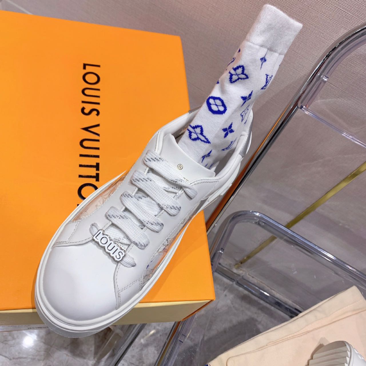 Louis Vuitton Time Out PVC Transparent Logo Sneaker - PerfectKickZ