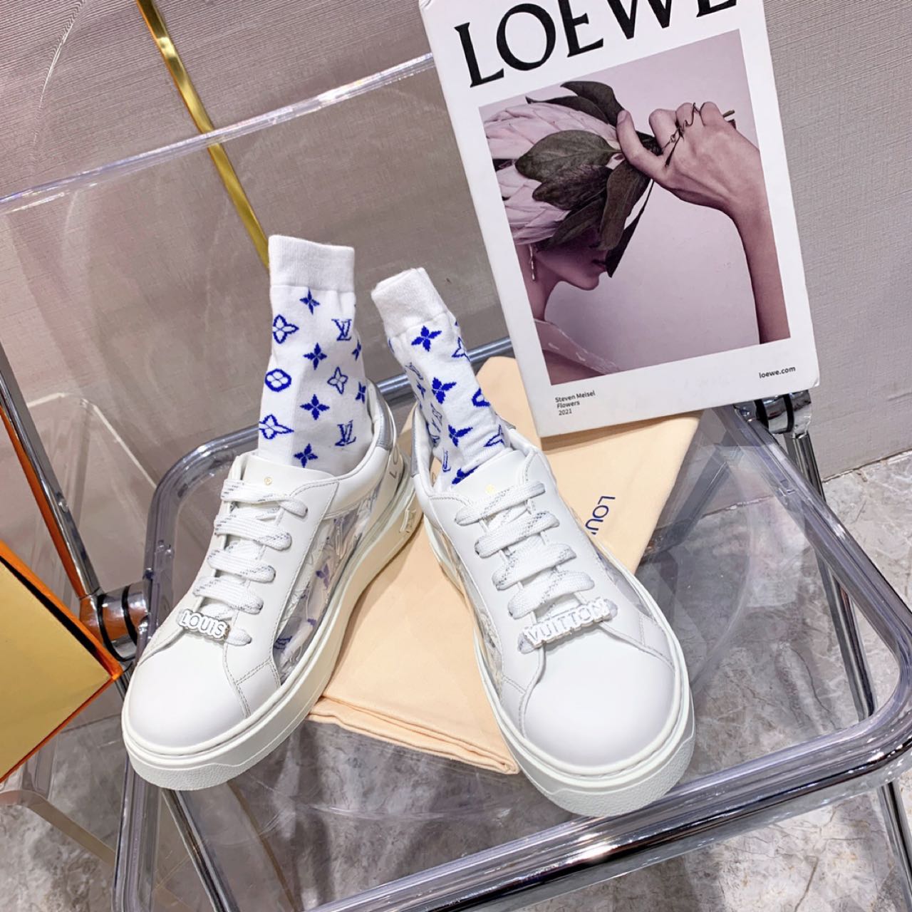 Louis Vuitton Time Out PVC Transparent Logo Sneaker - PerfectKickZ
