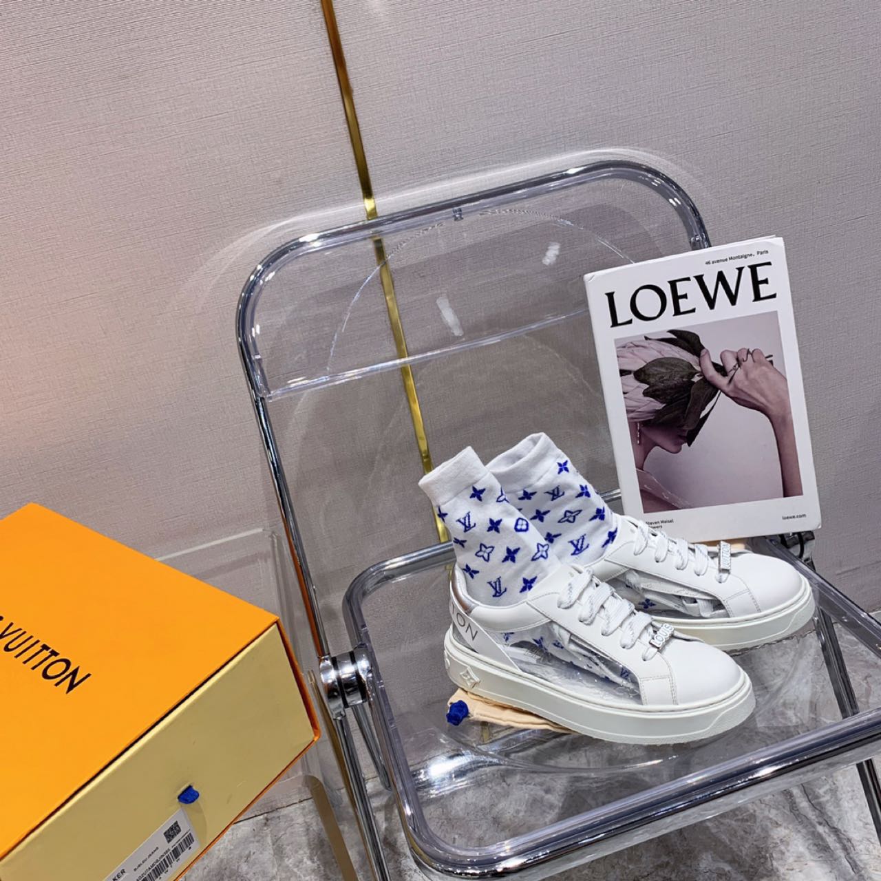Louis Vuitton Time Out PVC Transparent Logo Sneaker - PerfectKickZ