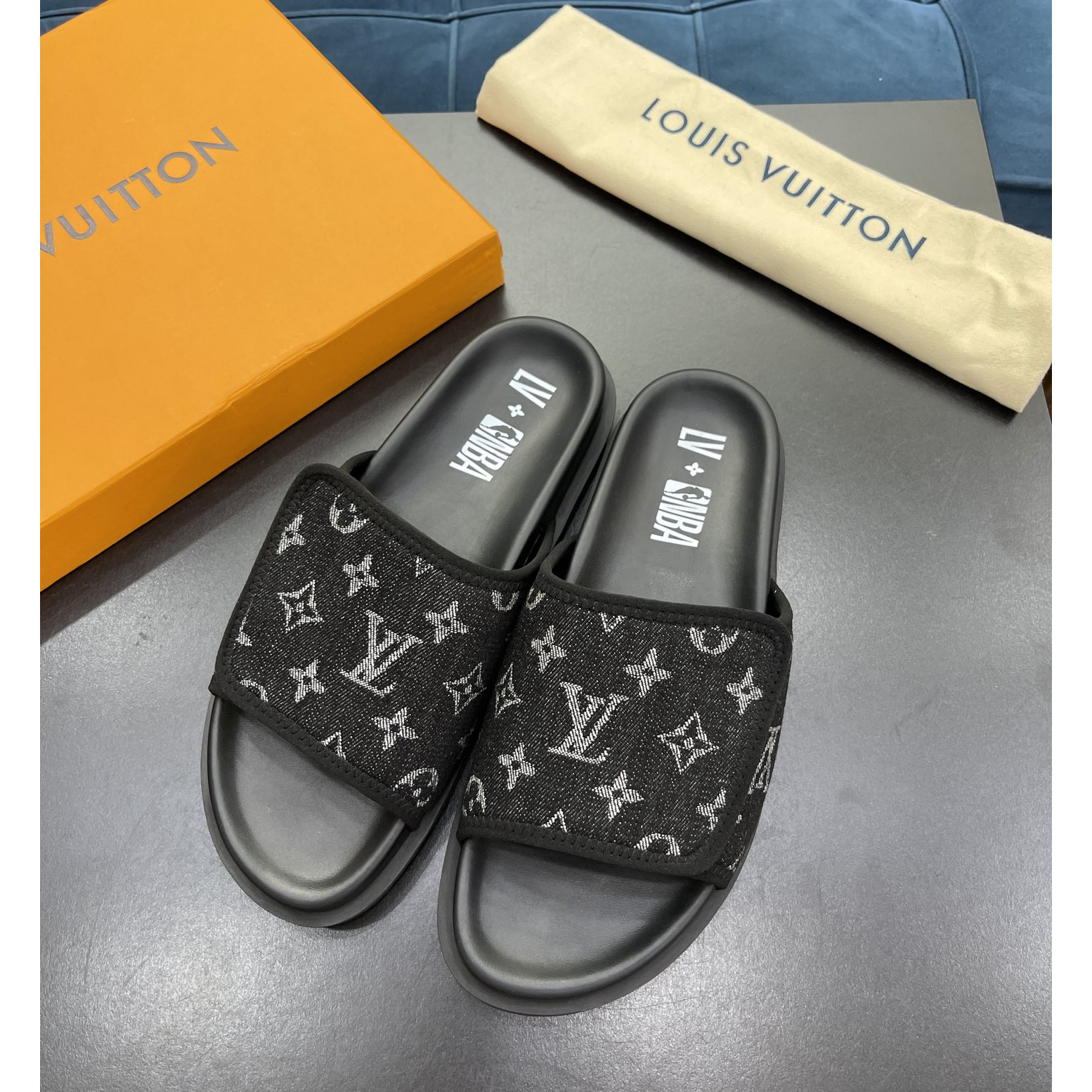 Louis Vuitton x NBA Monogram Slipper - PerfectKickZ