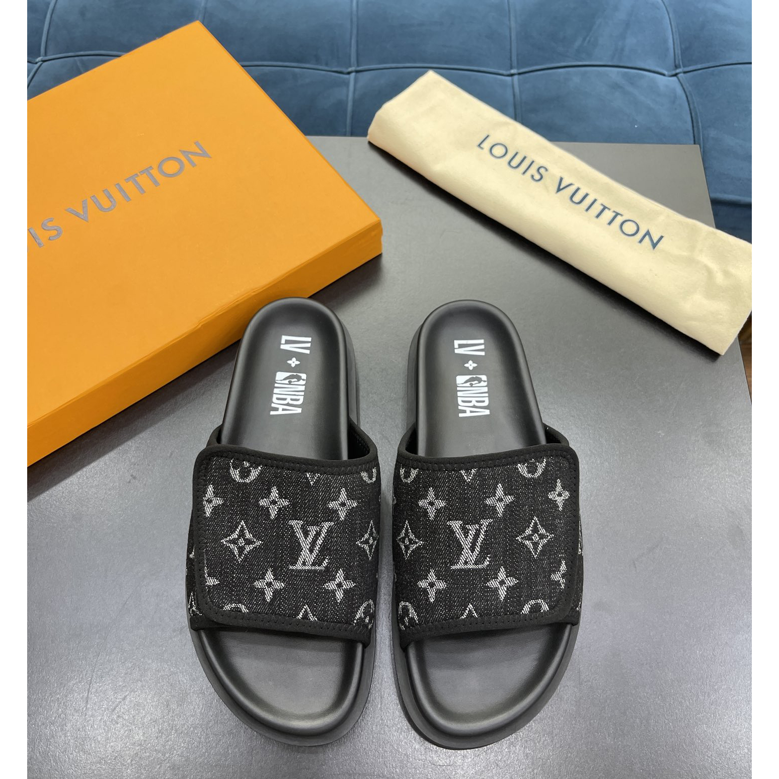 Louis Vuitton x NBA Monogram Slipper - PerfectKickZ