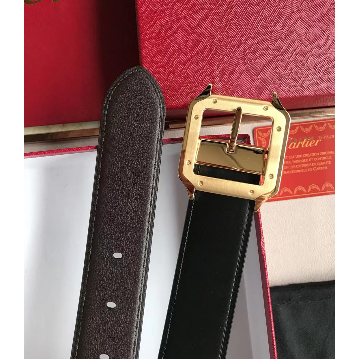 Cartier 34mm Leather  Belt  - PerfectKickZ