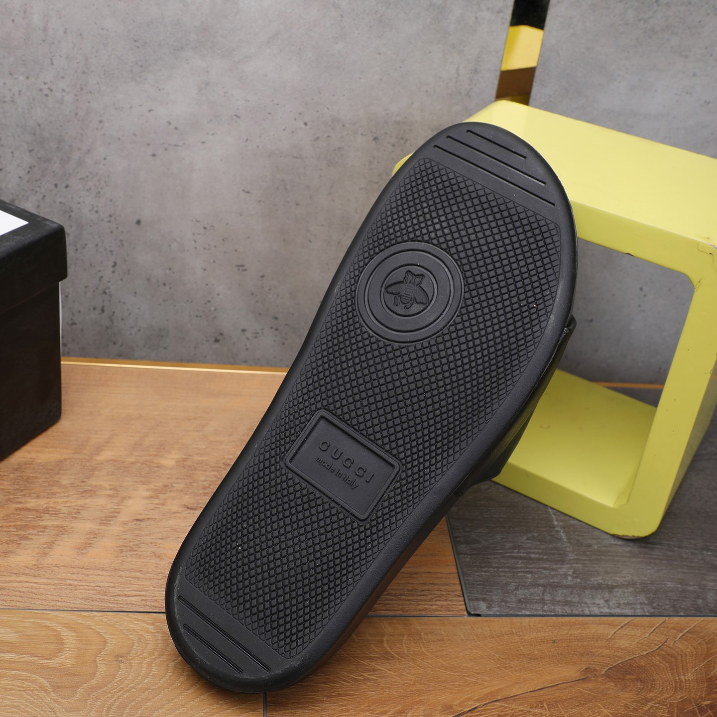 Gucci Logo Rubber Slide Sandal - PerfectKickZ