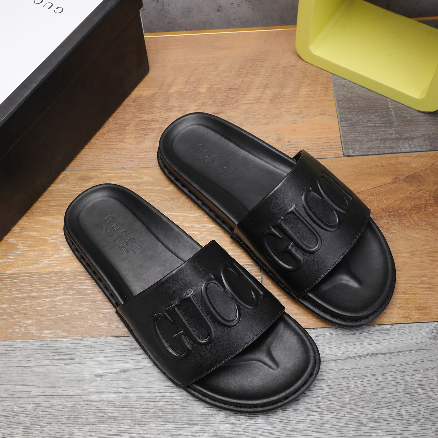 Gucci Logo Rubber Slide Sandal - PerfectKickZ