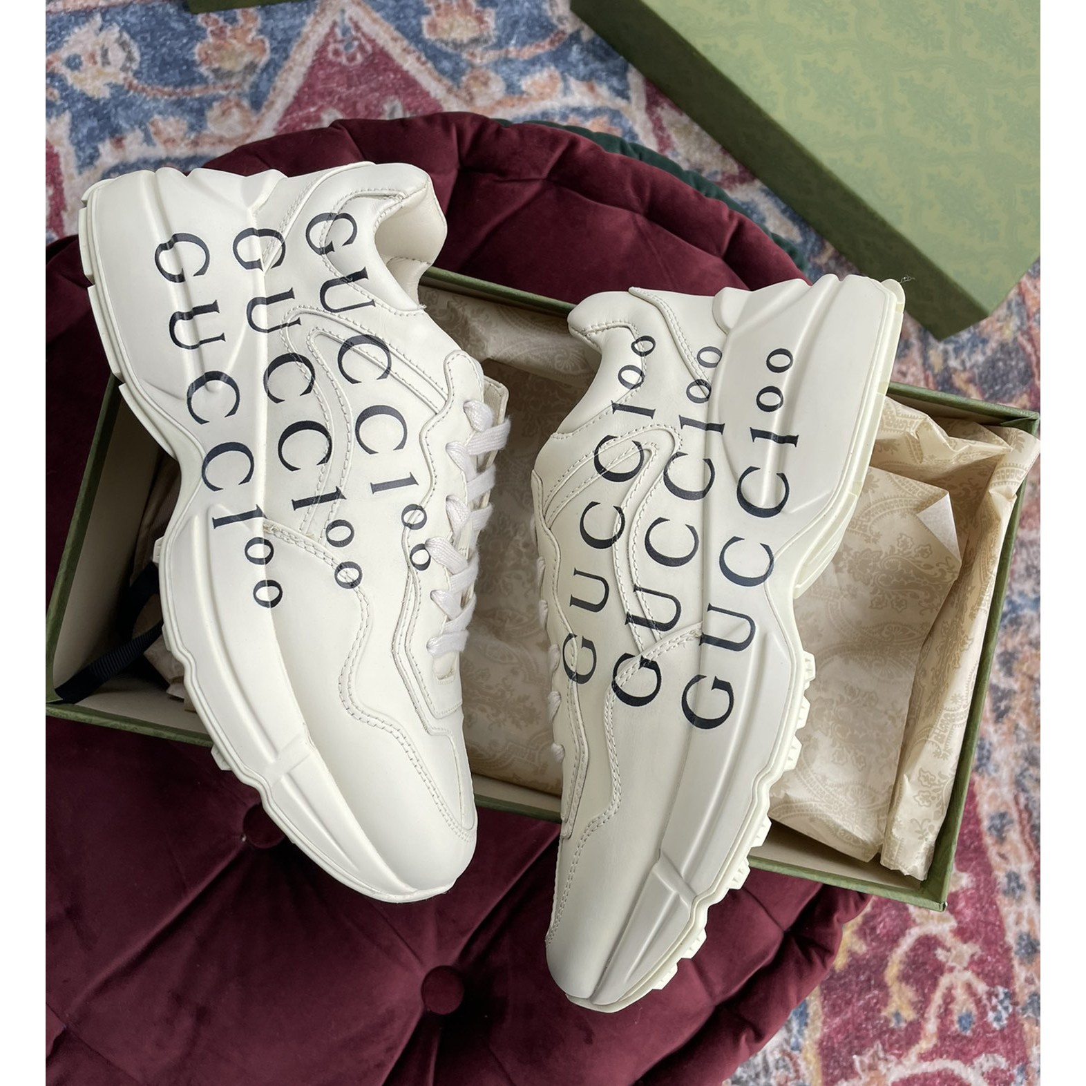 Gucci Men's Rhyton Sneaker In White - PerfectKickZ
