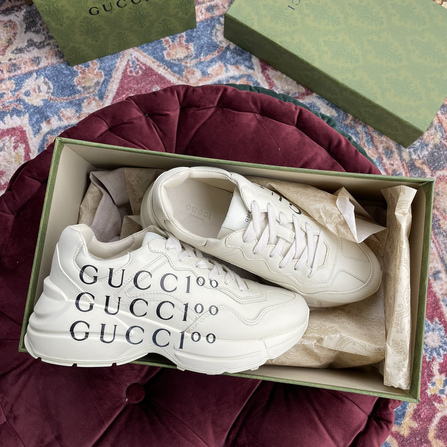 Gucci Men's Rhyton Sneaker In White - PerfectKickZ