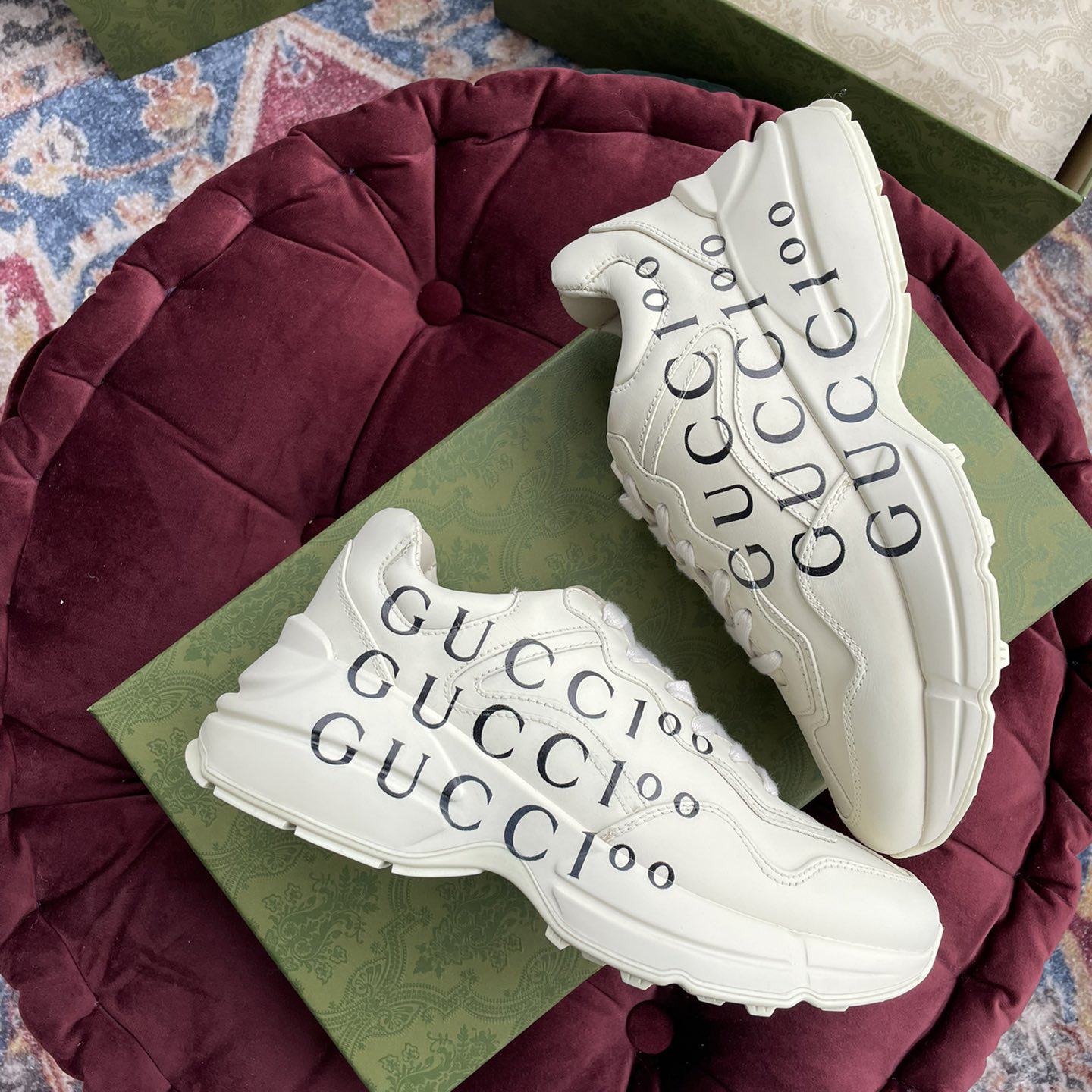 Gucci Men's Rhyton Sneaker In White - PerfectKickZ