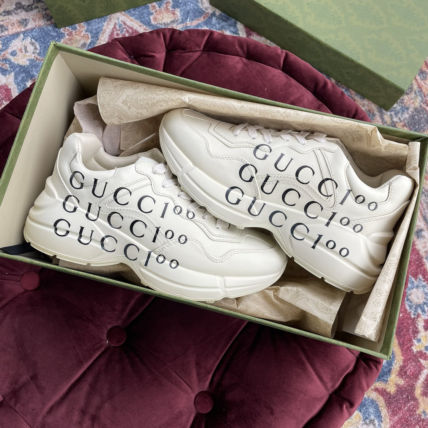 Gucci Men's Rhyton Sneaker In White - PerfectKickZ
