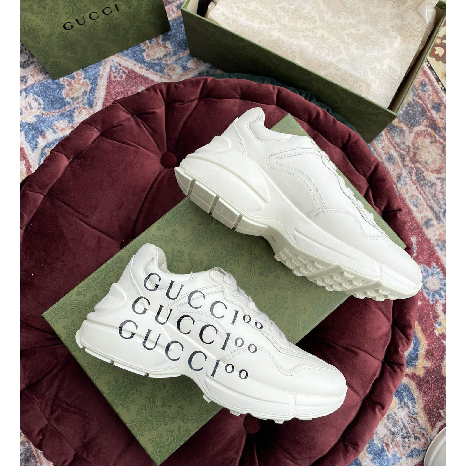 Gucci Men's Rhyton Sneaker In White - PerfectKickZ