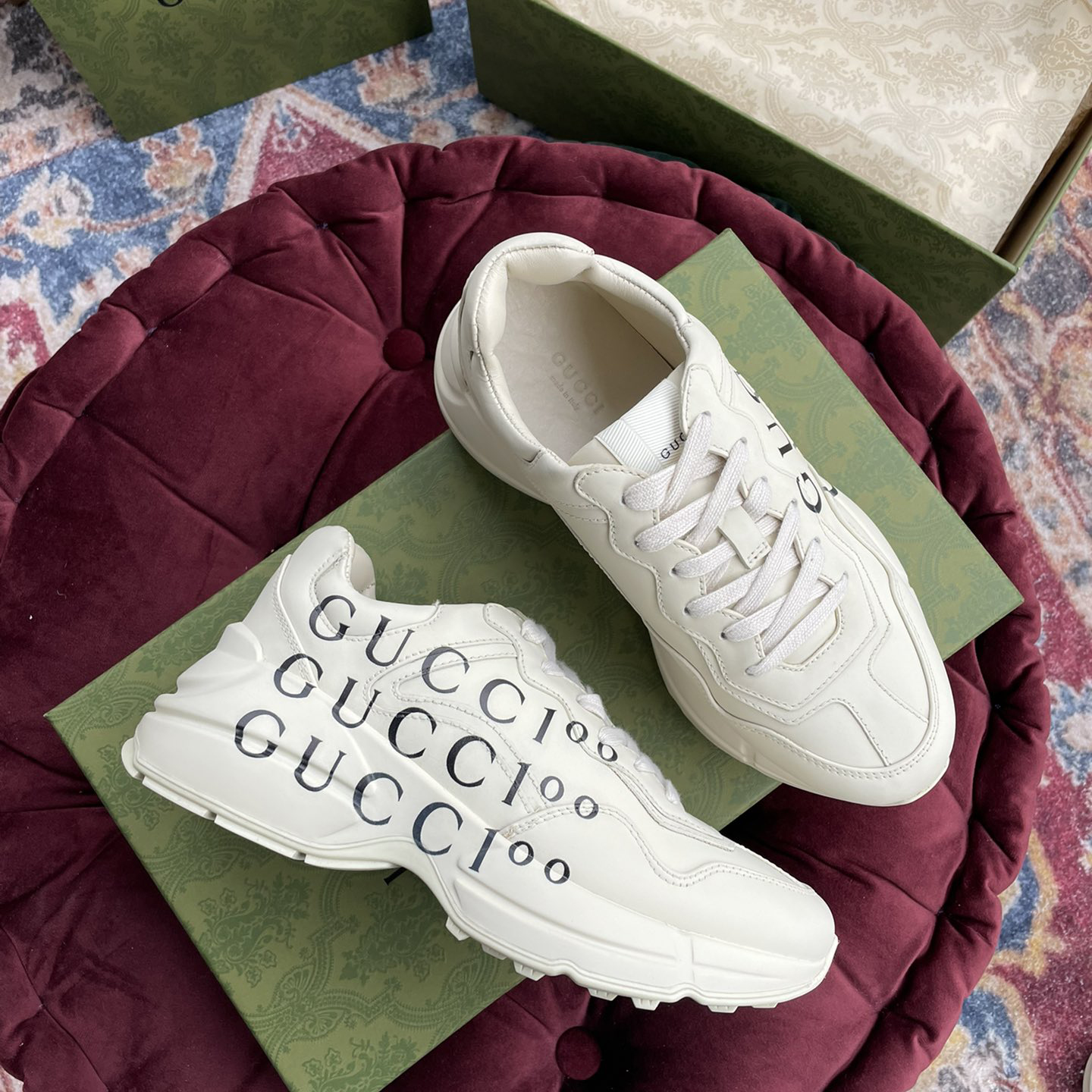 Gucci Men's Rhyton Sneaker In White - PerfectKickZ