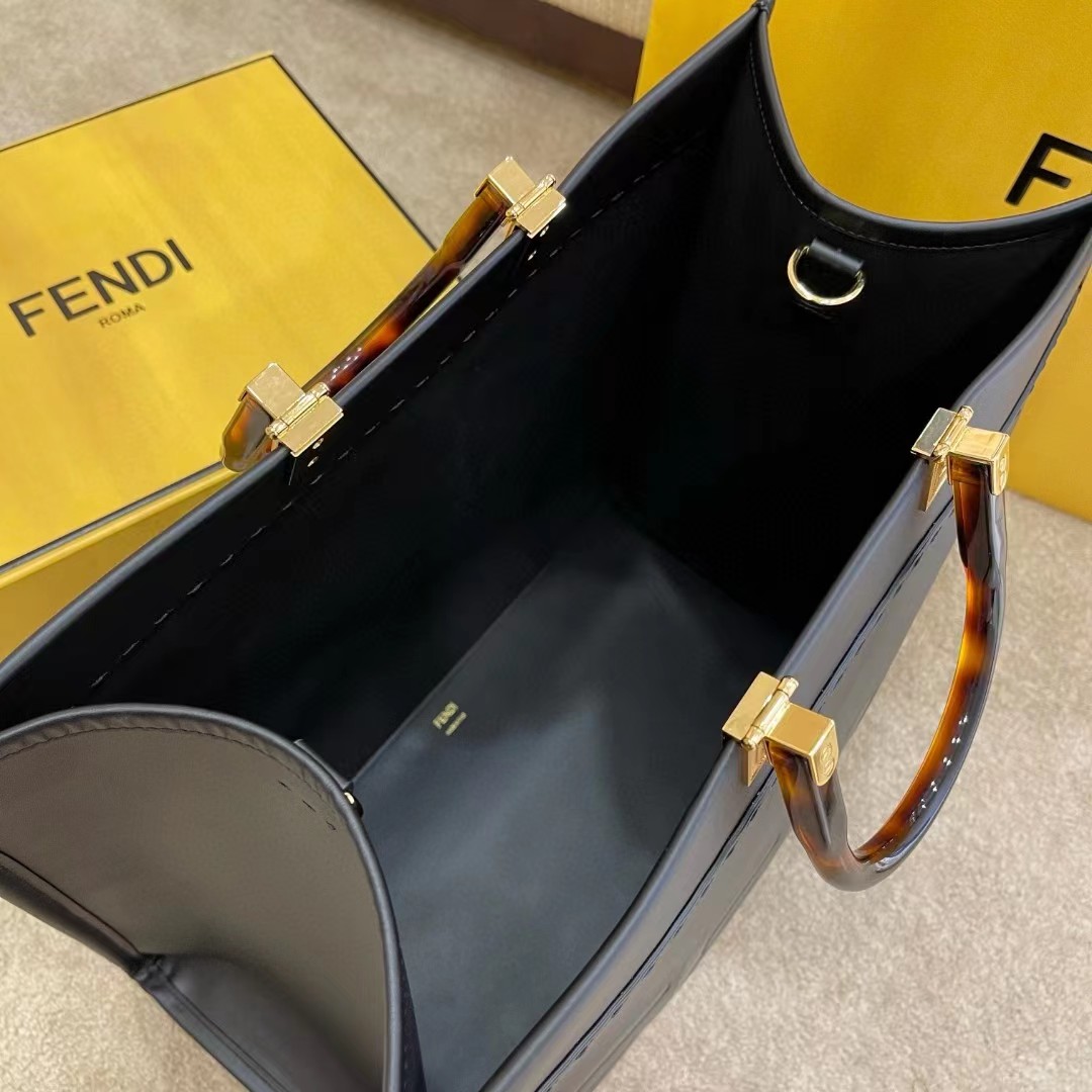 Fendi Sunshine Medium Beige Canvas Bag(40.5-35-21.5cm) - 